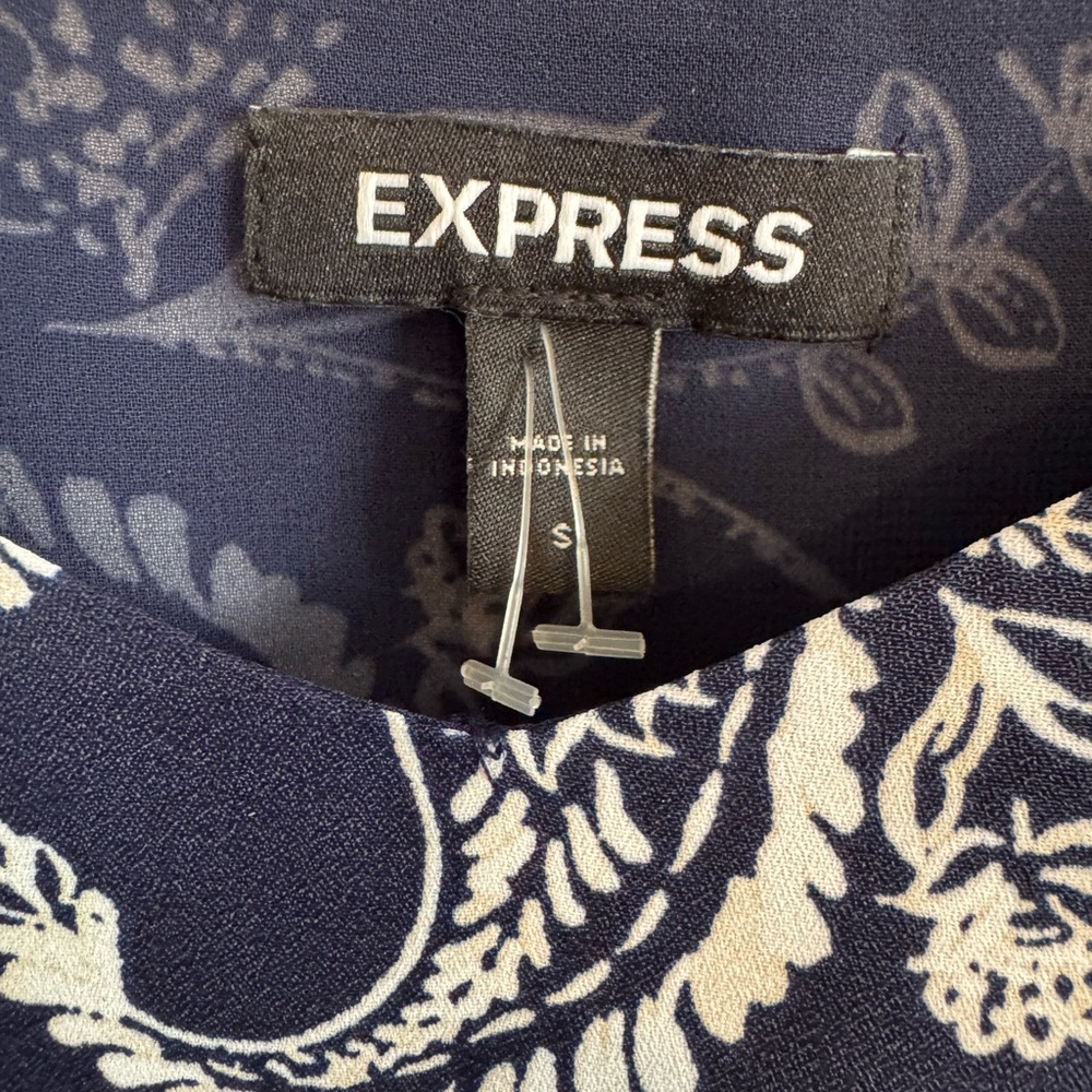 Express Ruffled Blue Tank Top - Picture 2 of 5